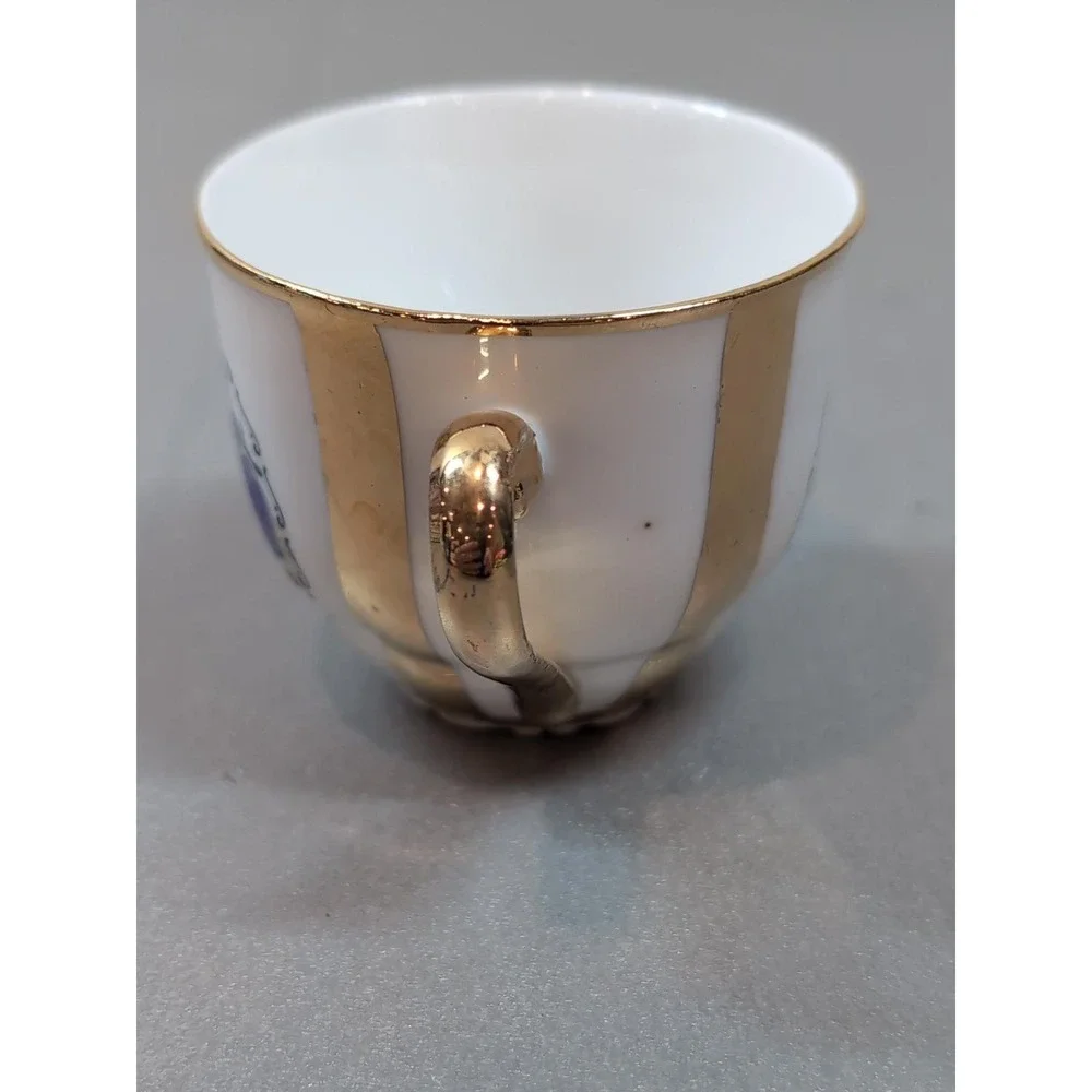Vintage Czechoslovakia Demitasse Espresso Cup Courting Couple Gold Trim 1792